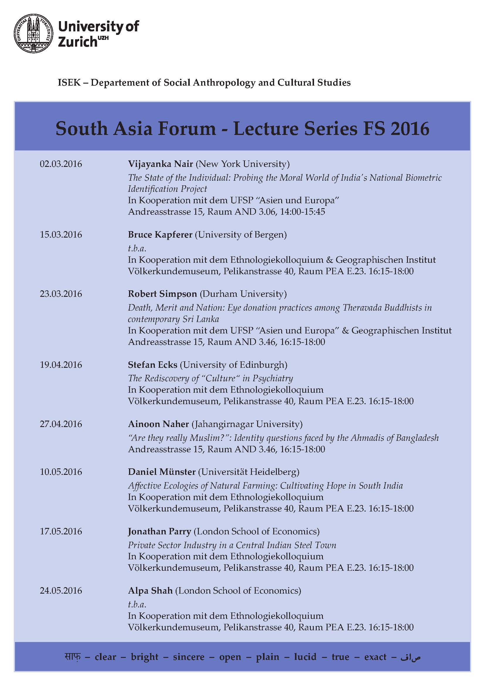 SAF Lecture Series FS16