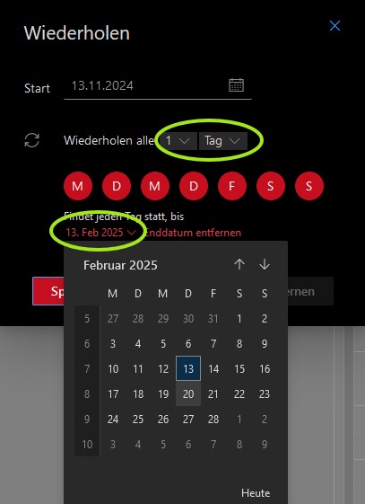 Termin wiederholen